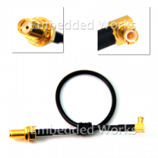 Embedded Works EW-CA10 RF Cable | SMA Female to MCX Male Right-Angle | 7 Inches