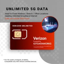 Verizon Unlimited 5G (NR NSA) Fixed Wireless Data Plan Powered by IoTDataWorks | Unlimited 100 or 200 Mbps Speed Options | Ideal for Branch/Office Broadband Internet |USA Only