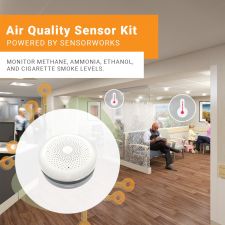 SensorWorks Air Quality LoRaWAN® Sensor Kit (US915) | Monitor Methane, Ammonia, Ethanol, and Cigarette Smoke Remotely | 3 Months of Monitoring