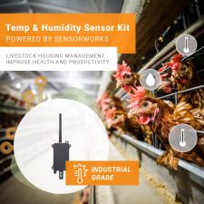 SensorWorks Industrial Temperature & Humidity LoRaWAN® Sensor Kit (US915) | Intelligent Monitoring for Healthy Livestock | 3 Months of Monitoring