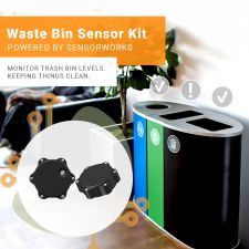 SensorWorks Smart Waste Bin LoRaWAN® Sensor Kit (US915) | Intelligent Monitoring for Efficient Waste Management | 3 Months of Monitoring