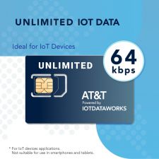 IoTDataWorks Unlimited 64 kbps Prepaid 12-Month IoT SIM Card for AT&T Network (USA Only) | LTE-M (CAT-M1) | No Contract, No Limits | No Voice/SMS/Streaming
