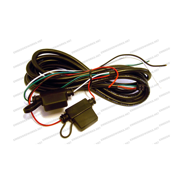 CalAmp 5C888 Power Harness, 4-Pin, 4-Wire with Fuse, 8 ft